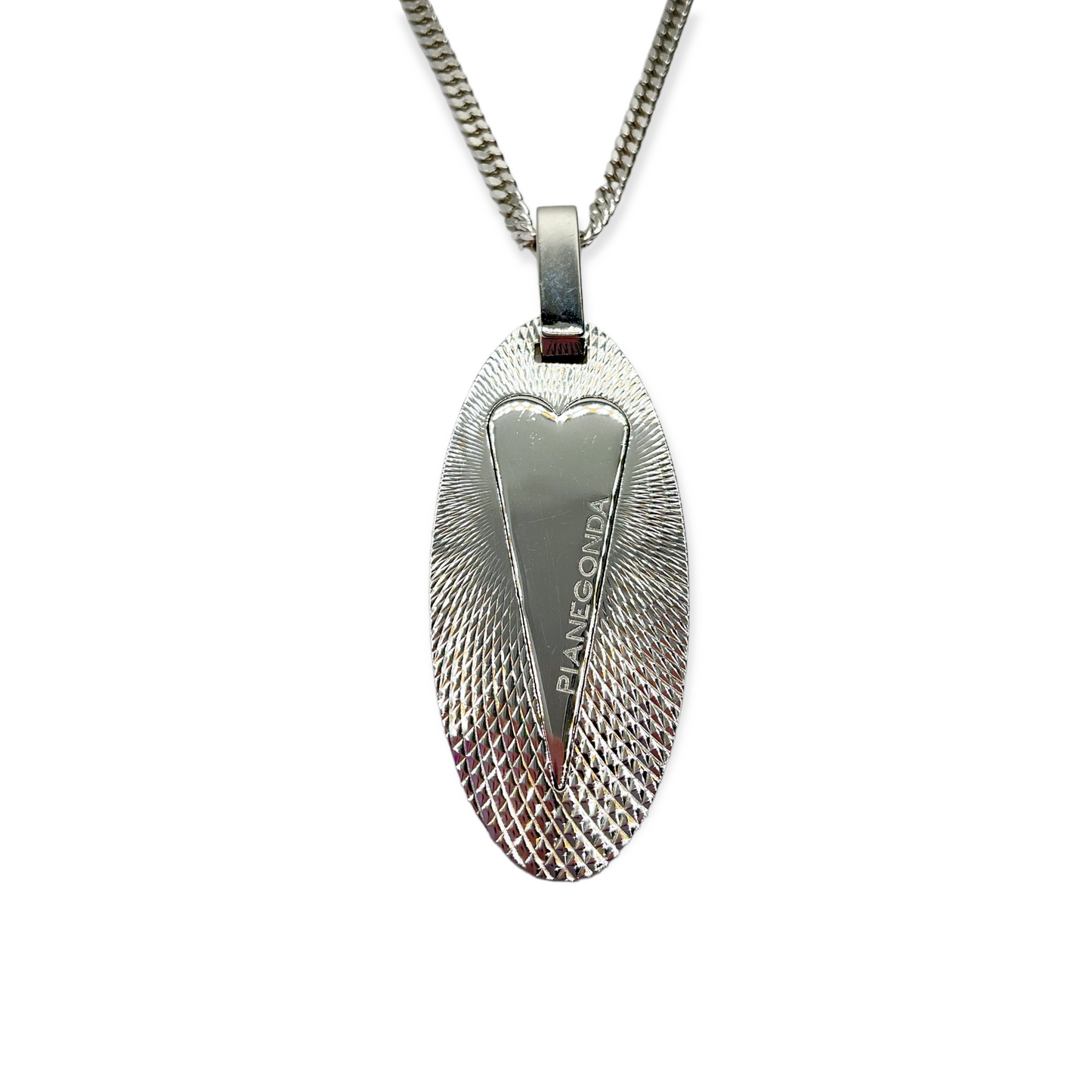 Collana Donna Ovale con Cuore in Argento - CA010837