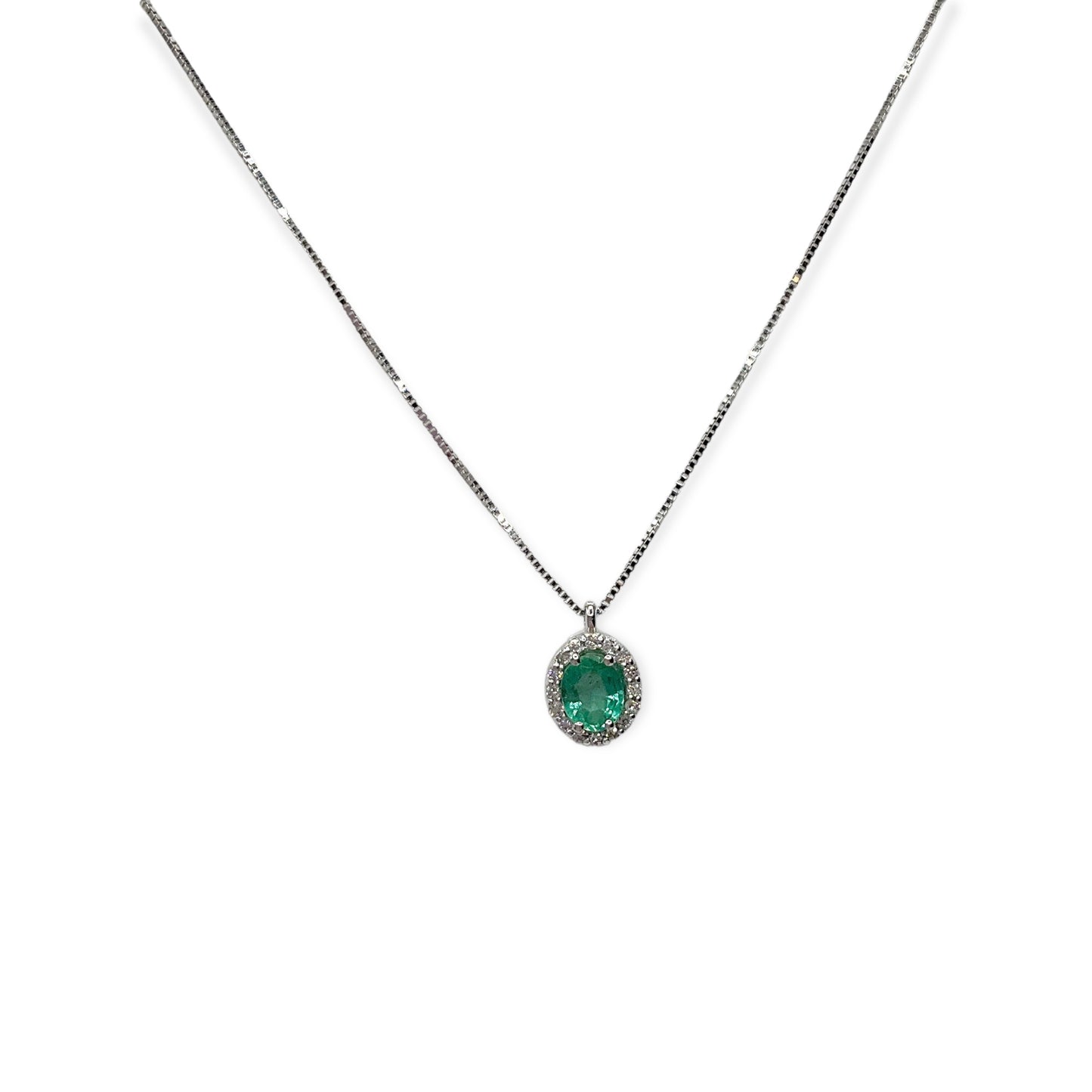 Collana Donna Miluna Gioielli in Oro Bianco, Brillanti e Pietre di Colore - CLD4088