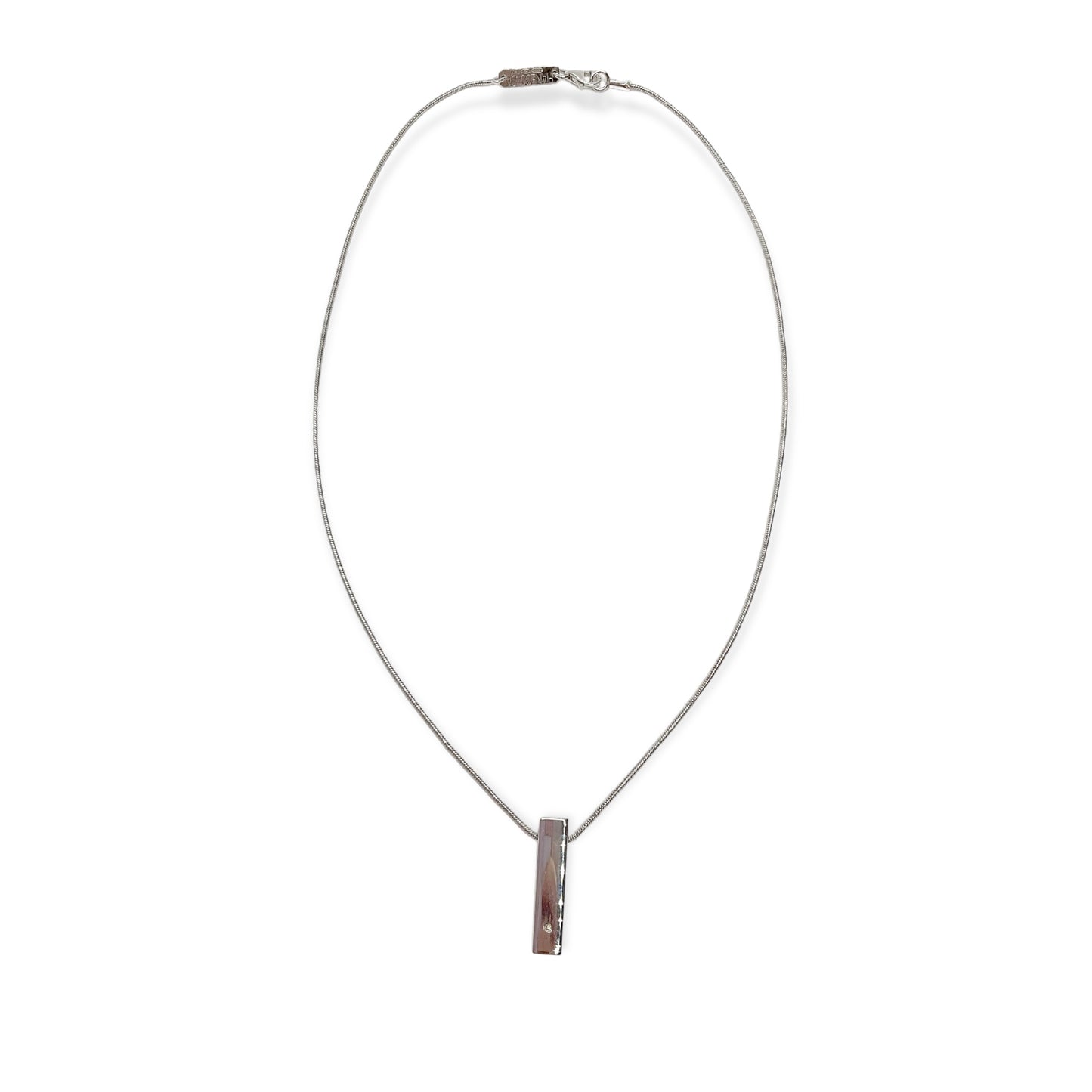 Collana Donna Barretta con Brillante in Argento - CA010647