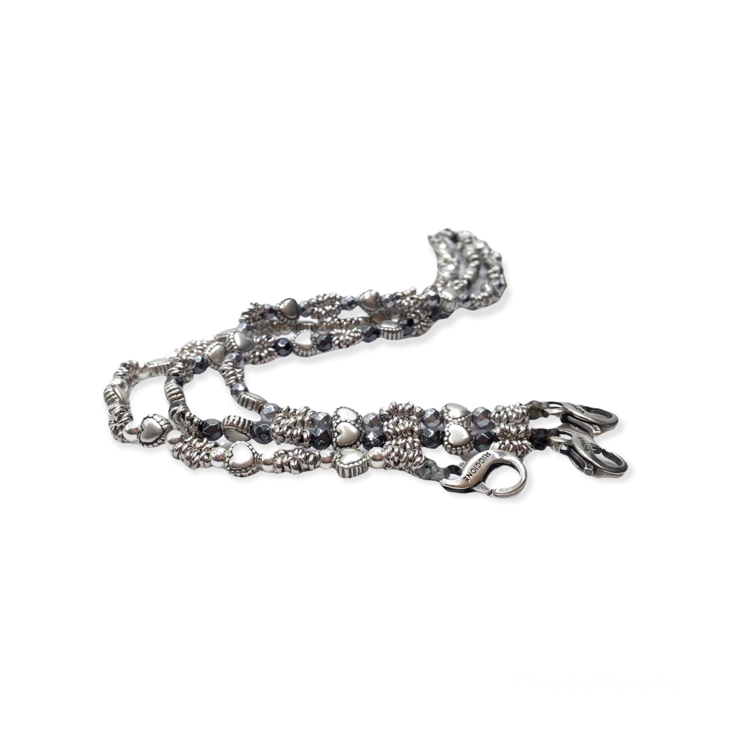 Bracciale con Perline, Anellini e Cuoricini Ex Voto - SPBR611 -