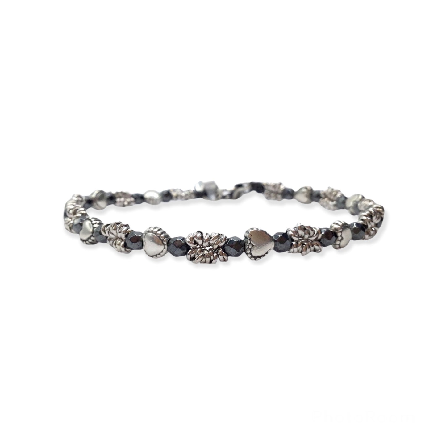 Bracciale con Perline, Anellini e Cuoricini Ex Voto - SPBR611 -
