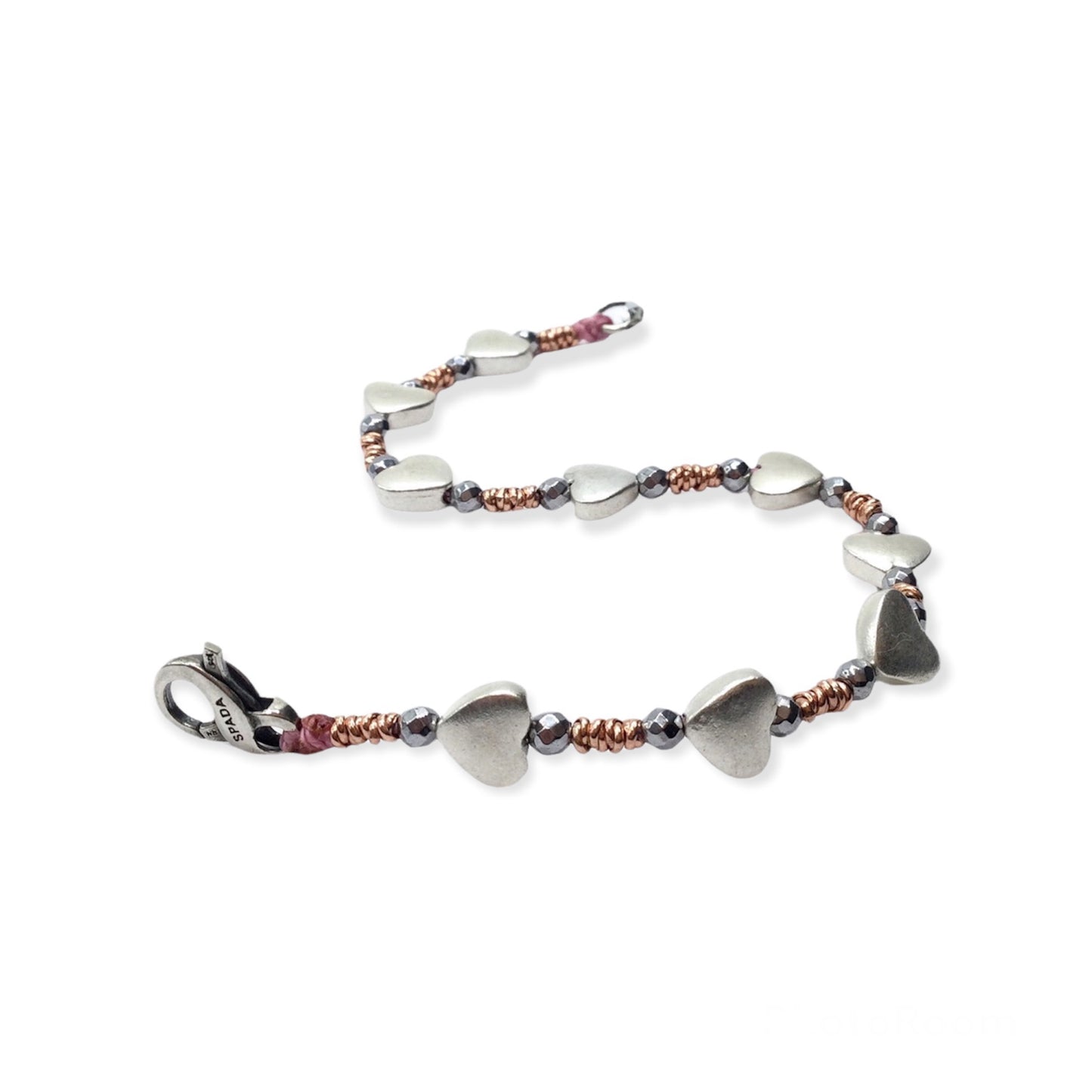 Bracciale Spadarella con Cuori e Ematite - SPBR599 -