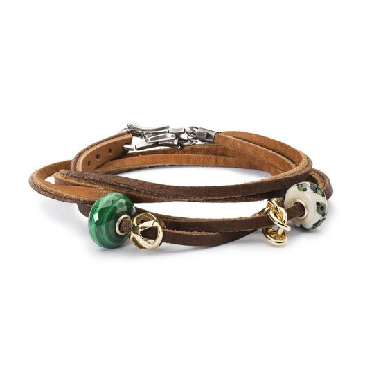 Bracciale Cuoio Marrone Scuro/Chiaro RITIRATO Trollbeads - TLEBR-00034
