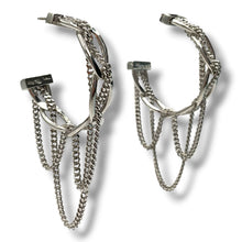 Orecchini Cerchio Donna Argento Catene Groumette - OA010361