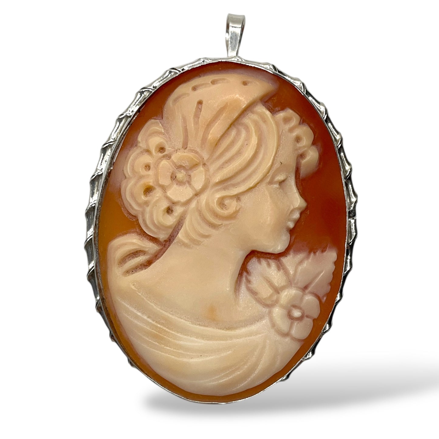 Ciondolo/Spilla Cammeo con Montatura in Argento - Cammeo9