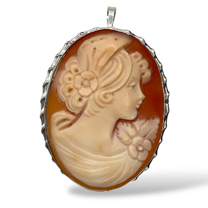 Ciondolo/Spilla Cammeo con Montatura in Argento - Cammeo9
