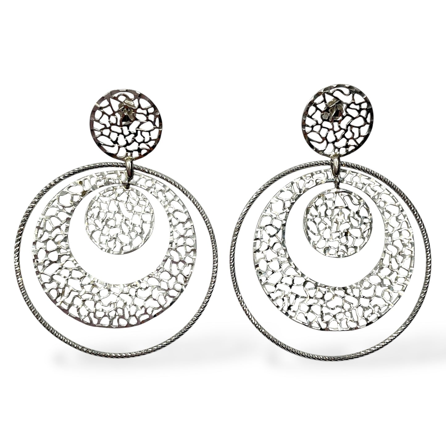 Orecchini Pendenti in Argento Lavorazione Martellata - OR.AG47