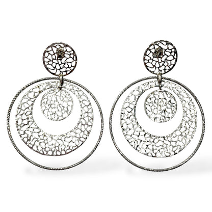Orecchini Pendenti in Argento Lavorazione Martellata - OR.AG47