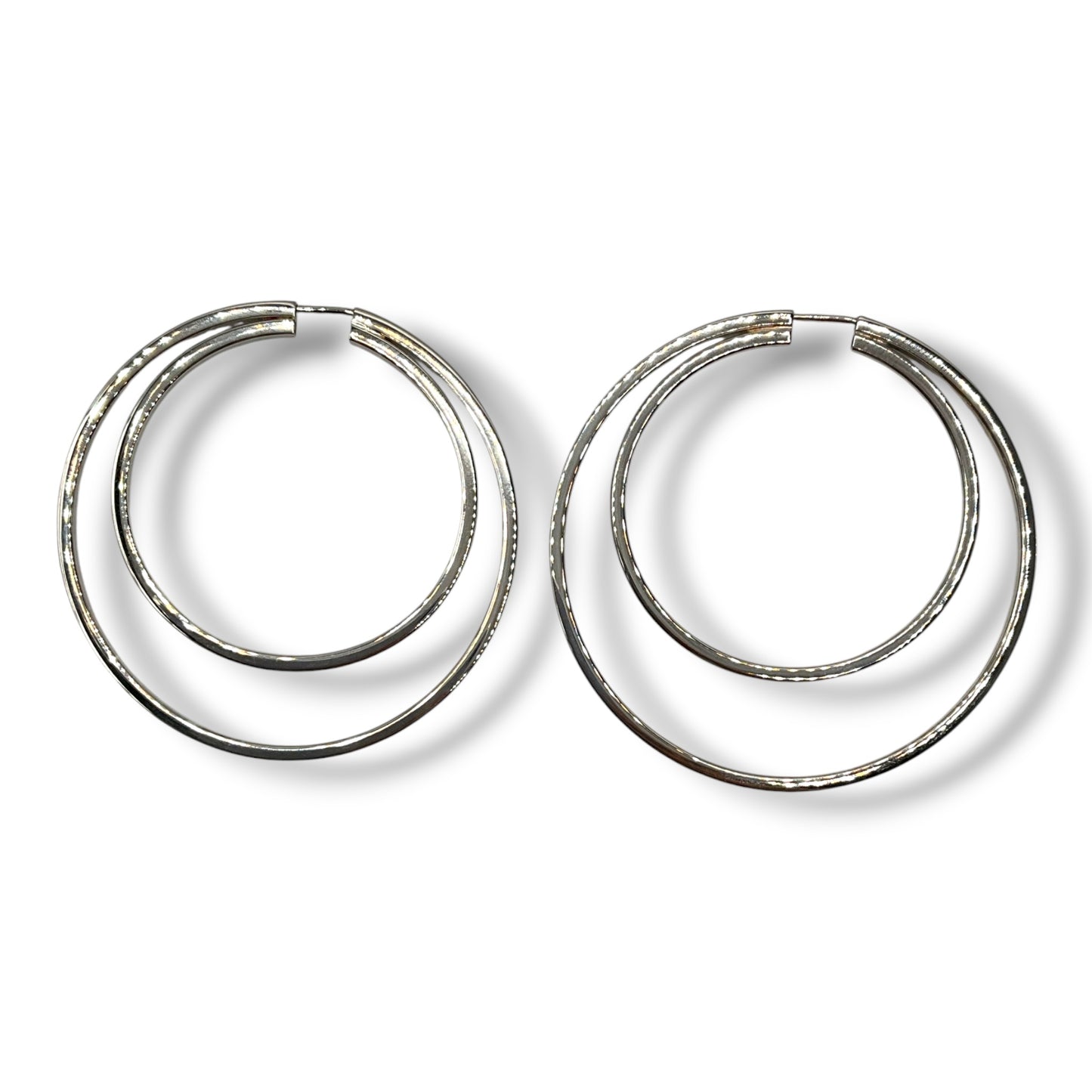 Orecchini Doppio Cerchio Donna Argento - OA010084