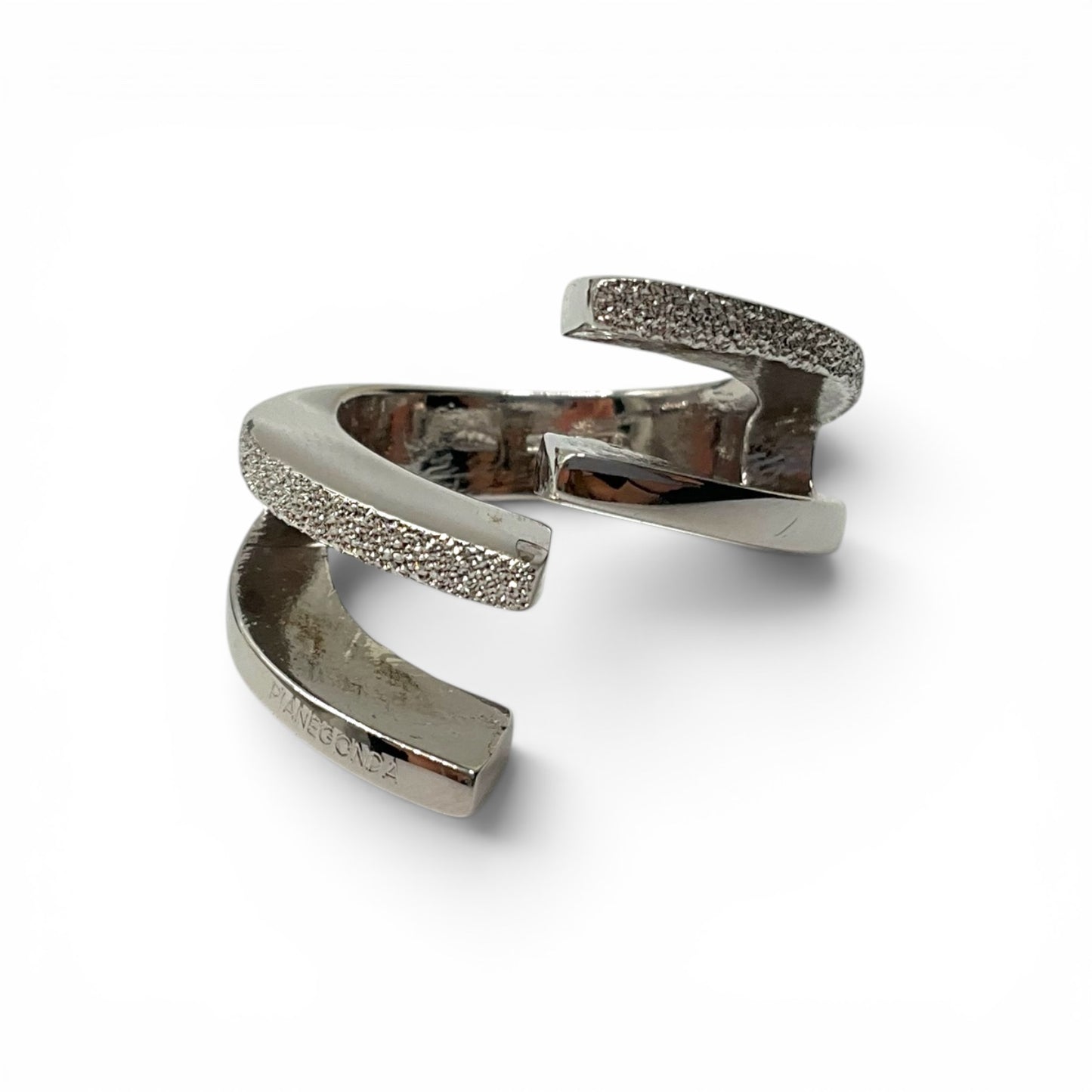 Anello Donna Argento Lucido e Sabbiato Incrocio - AA10410
