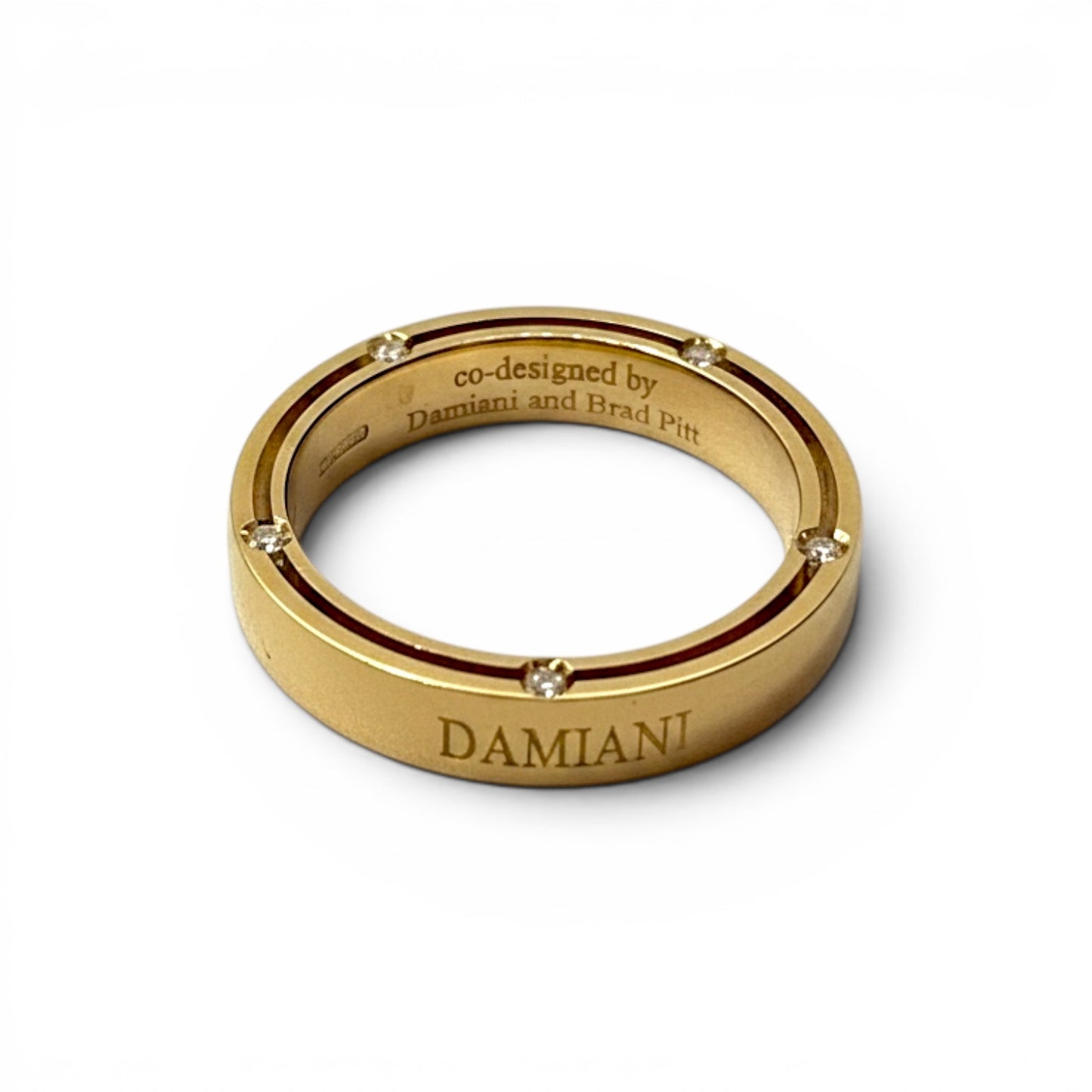 Fede nuziale Damiani D-Side in Oro Giallo e 10 Diamanti 3,3 mm - 71176750