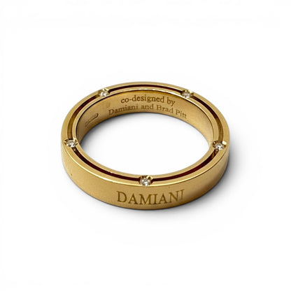 Fede nuziale Damiani D-Side in Oro Giallo e 10 Diamanti 3,3 mm - 71176750