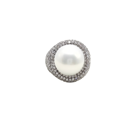 Anello Da Donna In Argento - Perla e Zirconi