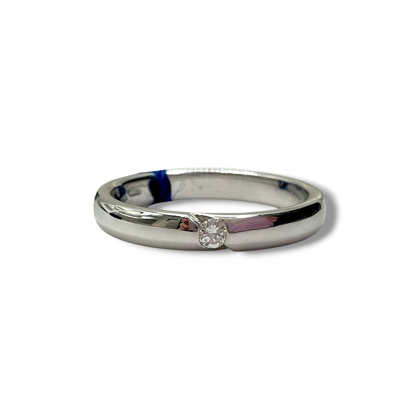 Fede nuziale Damiani in Oro Bianco con Brillante 3,3 mm - 18306216