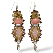 Orecchini Pendenti Donna Cristalli, Pietra Rosa e Perline Ottaviani Bijoux - 49960