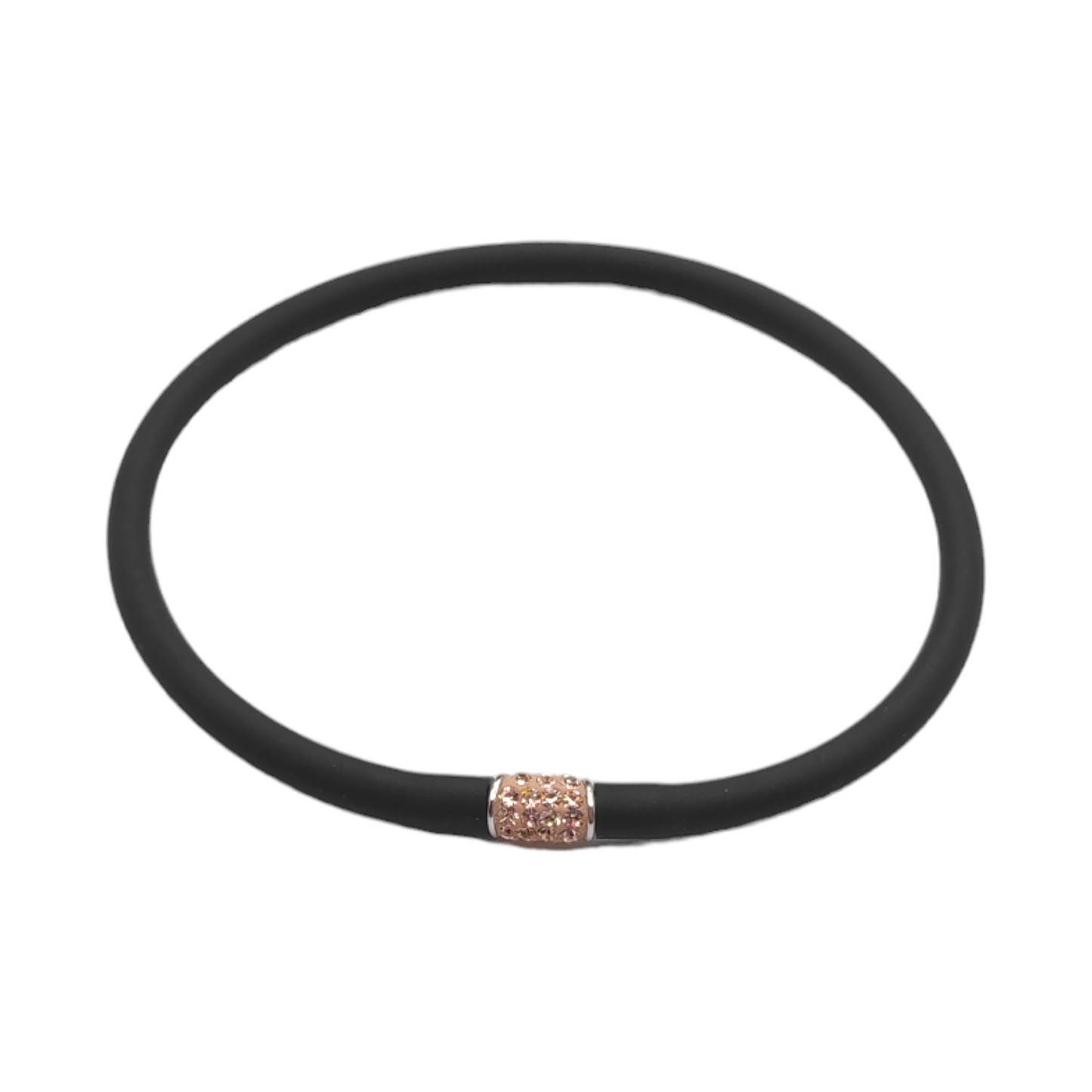 Bracciale In Caucciù E Zirconi - BR0015