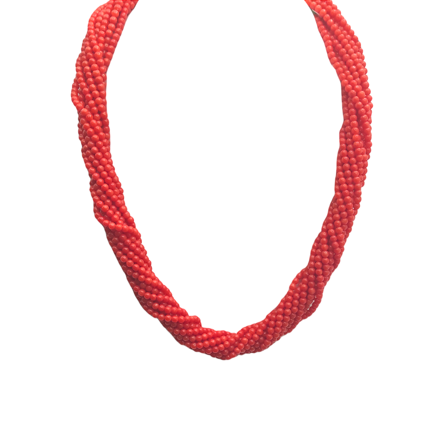 Collana Torchon In Corallo Rosso E Oro - COR001