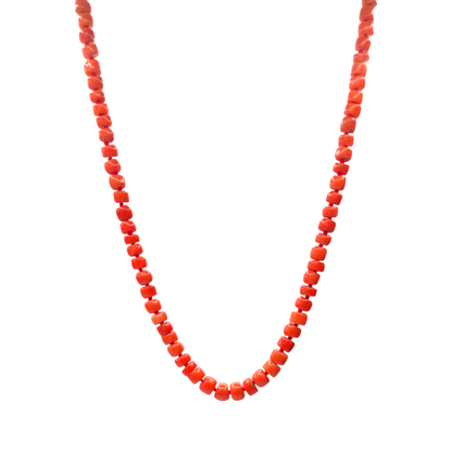 Collana In Corallo Rosso E Argento - COR006