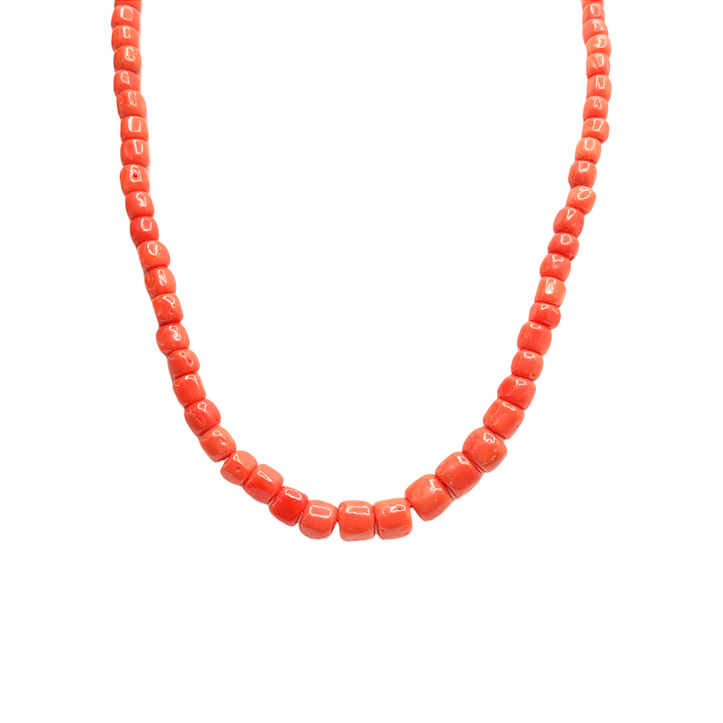 Collana In Corallo Rosso E Argento - COR013