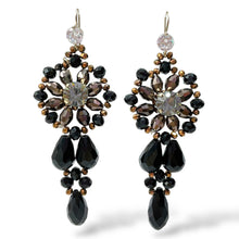 Orecchini Pendenti Donna Cristalli e Perline Nere e Marroni Ottaviani Bijoux - 49435