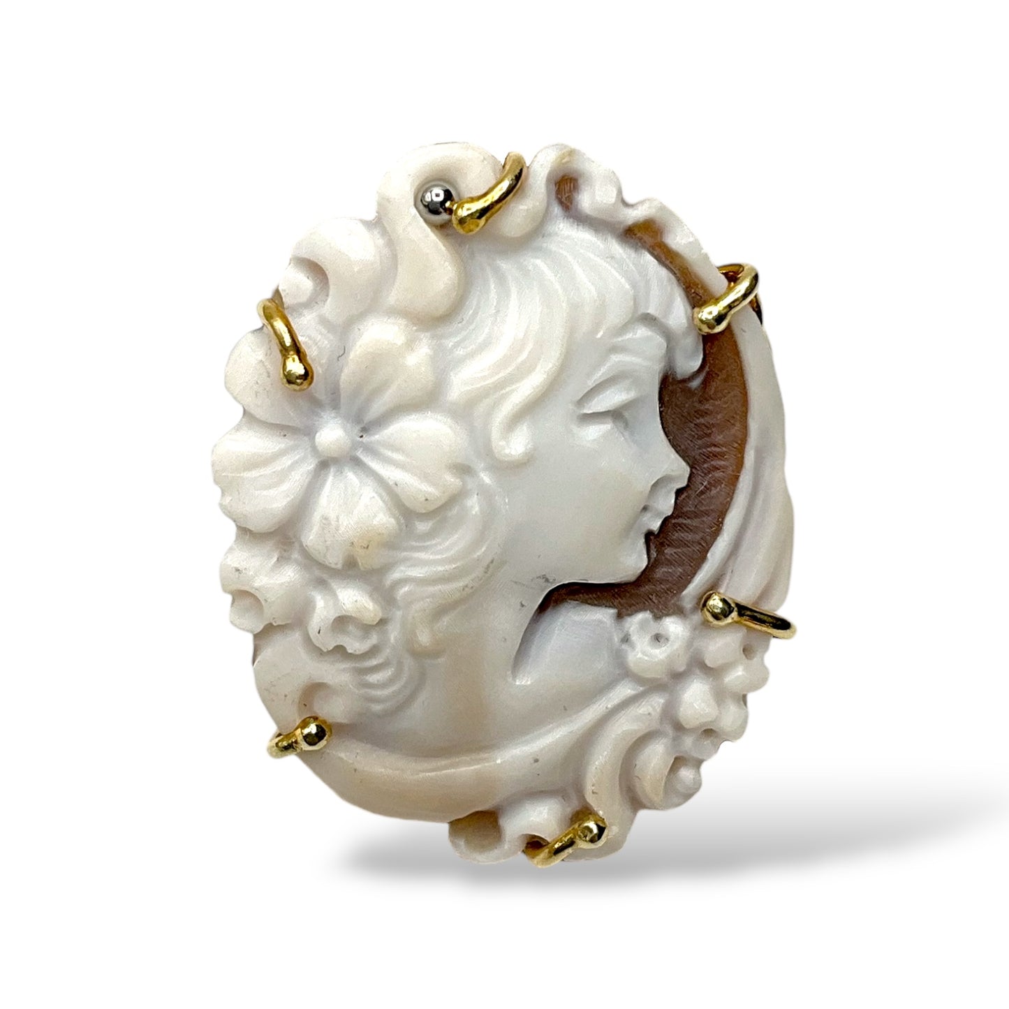 Anello con Cammeo in Argento Dorato - Cammeo18