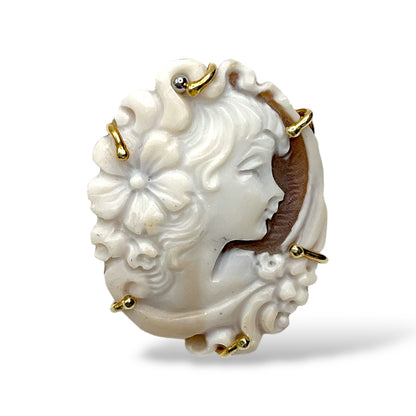 Anello con Cammeo in Argento Dorato - Cammeo18