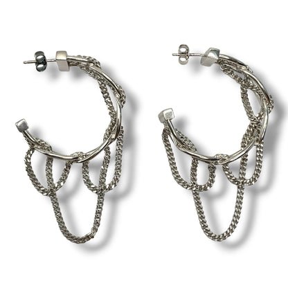 Orecchini Cerchio Donna Argento Catene Groumette - OA010361
