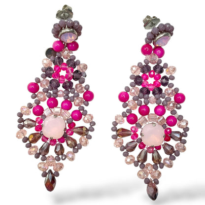Orecchini Pendenti Donna Cristalli e Perline Ottaviani Bijoux - 49458