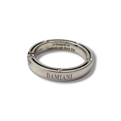 Fede nuziale Damiani D-Side in oro bianco e 10 diamanti 3,3 mm - 71333847