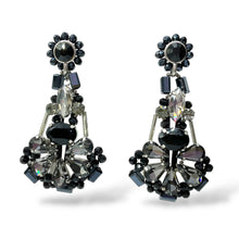 Orecchini Pendenti Donna con Cristalli Neri e Grigi Ottaviani Bijoux - 490481