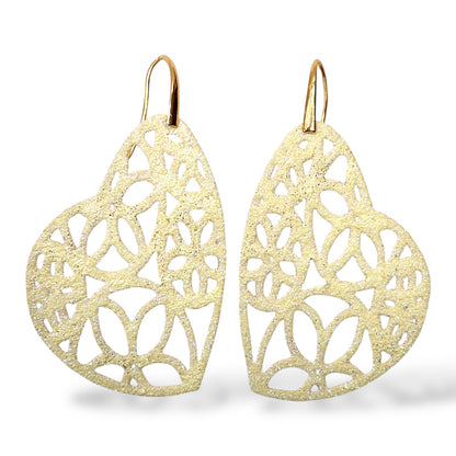 Orecchini Pendenti Cuore con Glitter - OR.AG03