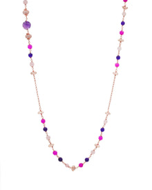 Collana Lunga Donna Ametista, Agata e Quarzo Alisei Gioielli - C198