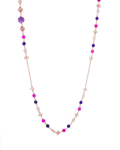 Collana Lunga Donna Ametista, Agata e Quarzo Alisei Gioielli - C198