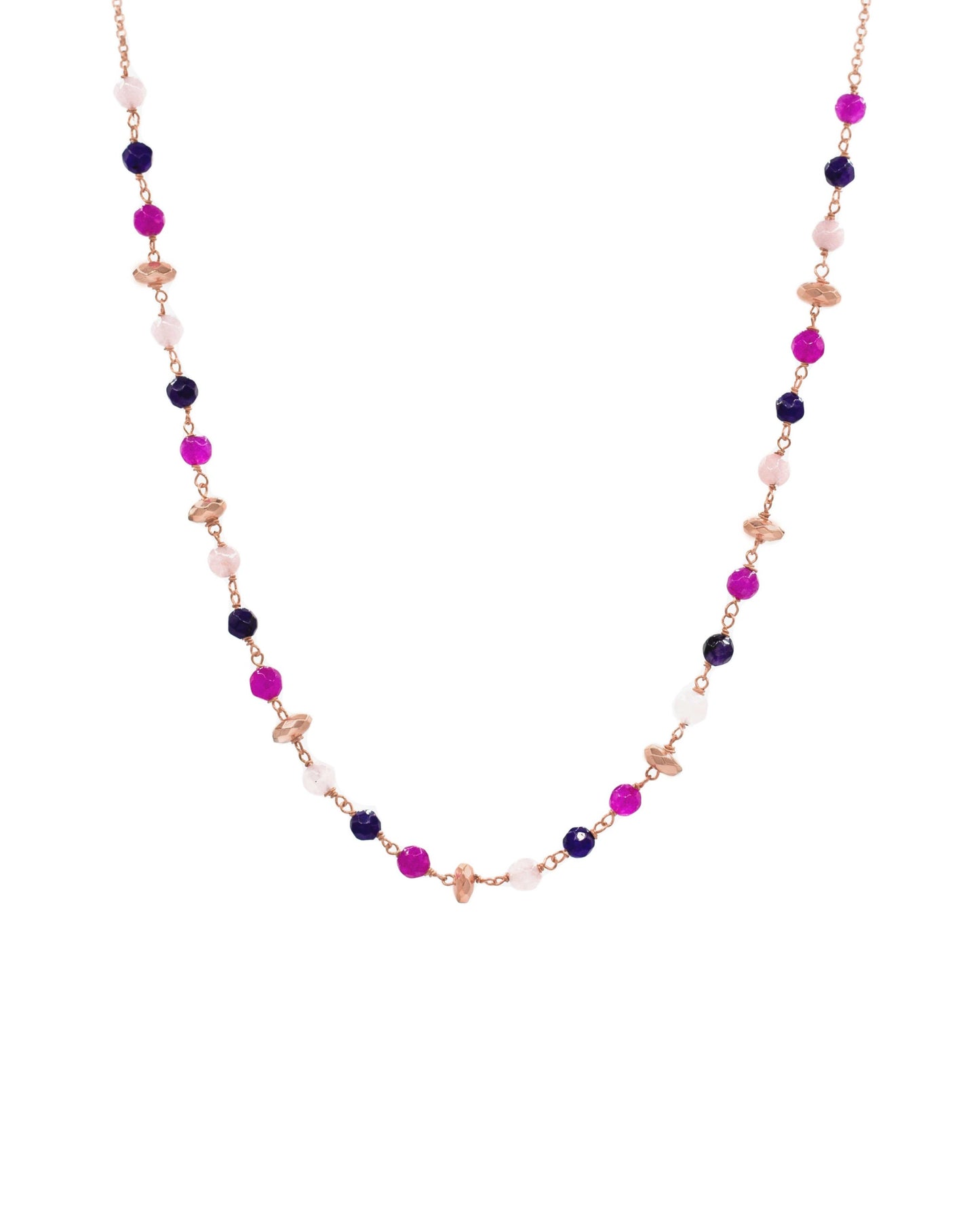 Collana Lunga Donna Ametista, Agata e Quarzo Alisei Gioielli - C198