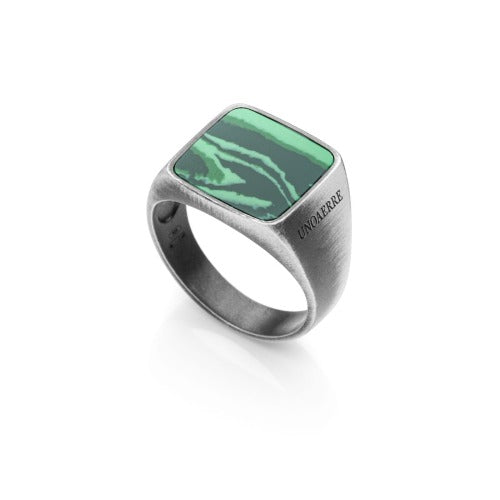 Anello Uomo Unoaerre Quadrato con Pietra - 700YAF2160400 -