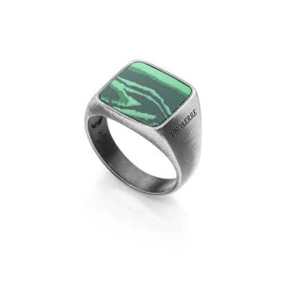 Anello Uomo Unoaerre Quadrato con Pietra - 700YAF2160400 -
