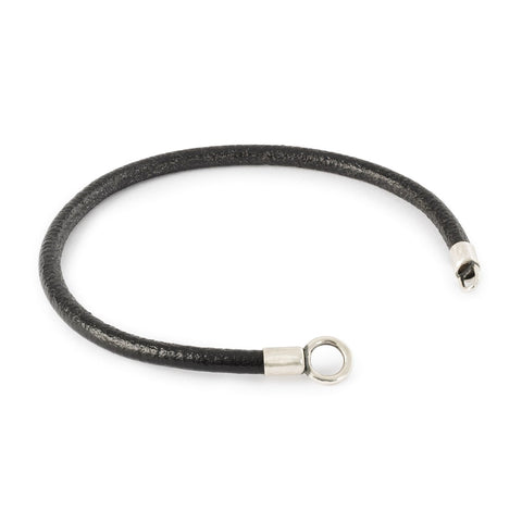 Bracciale in Pelle e Argento, Nero Trollbeads - TLEBR-00082
