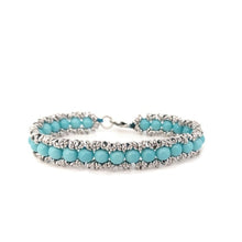 Bracciale Spadarella Intrecciato Anellini e Turchese - SPBR556