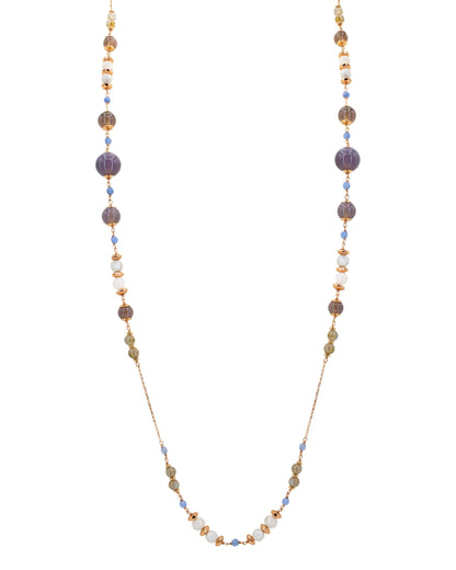 Collana Lunga Donna Agata Grigia, Labradorite e Giada Alisei Gioielli - C294