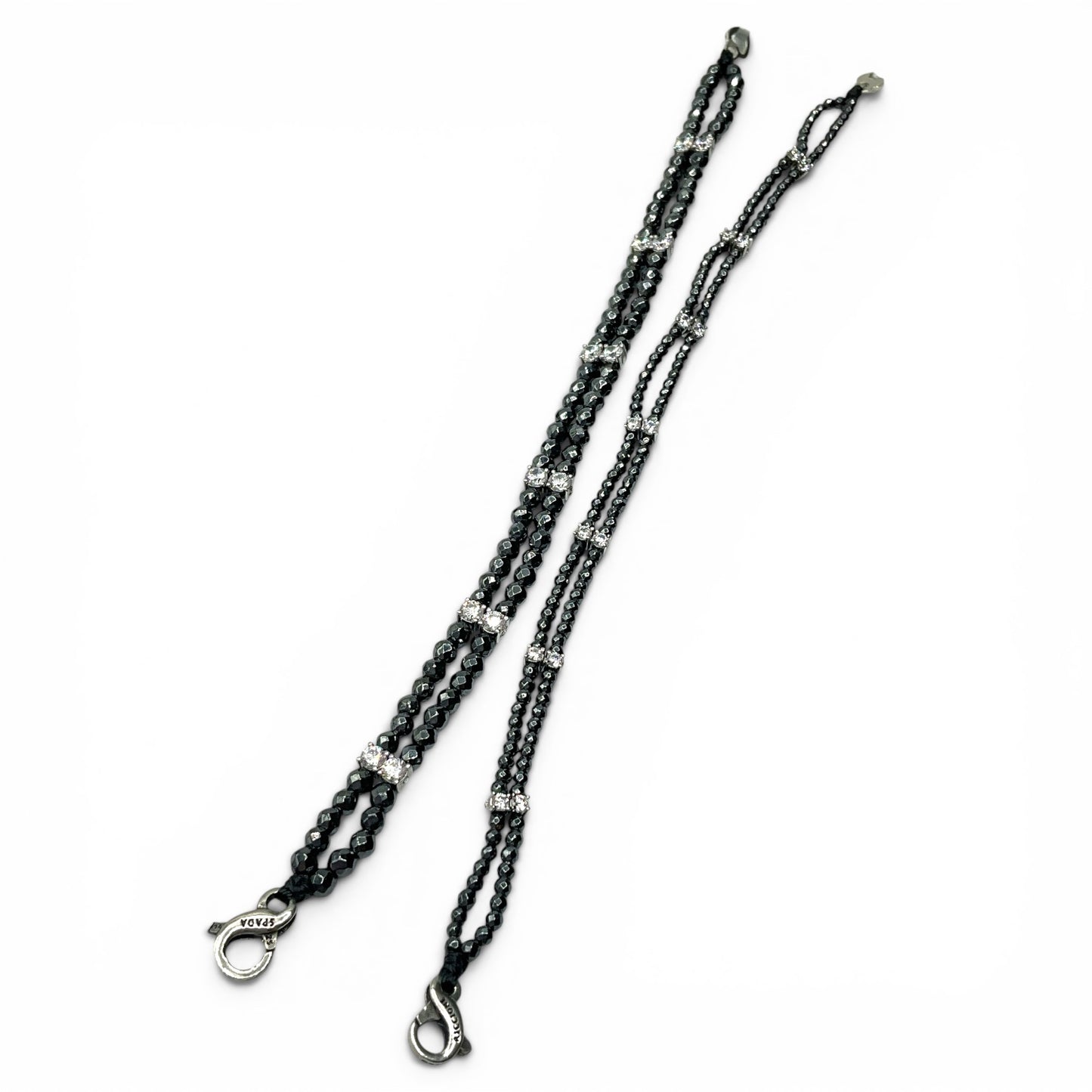Bracciale Spadarella ematite e zirconi bianchi SPBR779