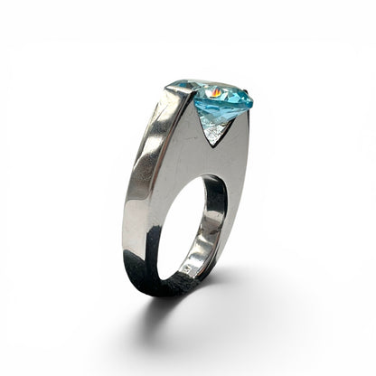 Anello Donna Argento Topazio Azzurro - AA010466