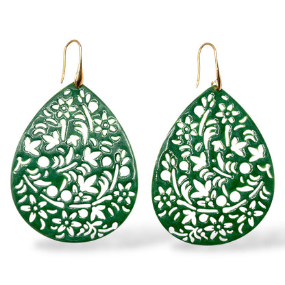 Orecchini Pendenti a Goccia con Glitter o Smalto - OR.AG05
