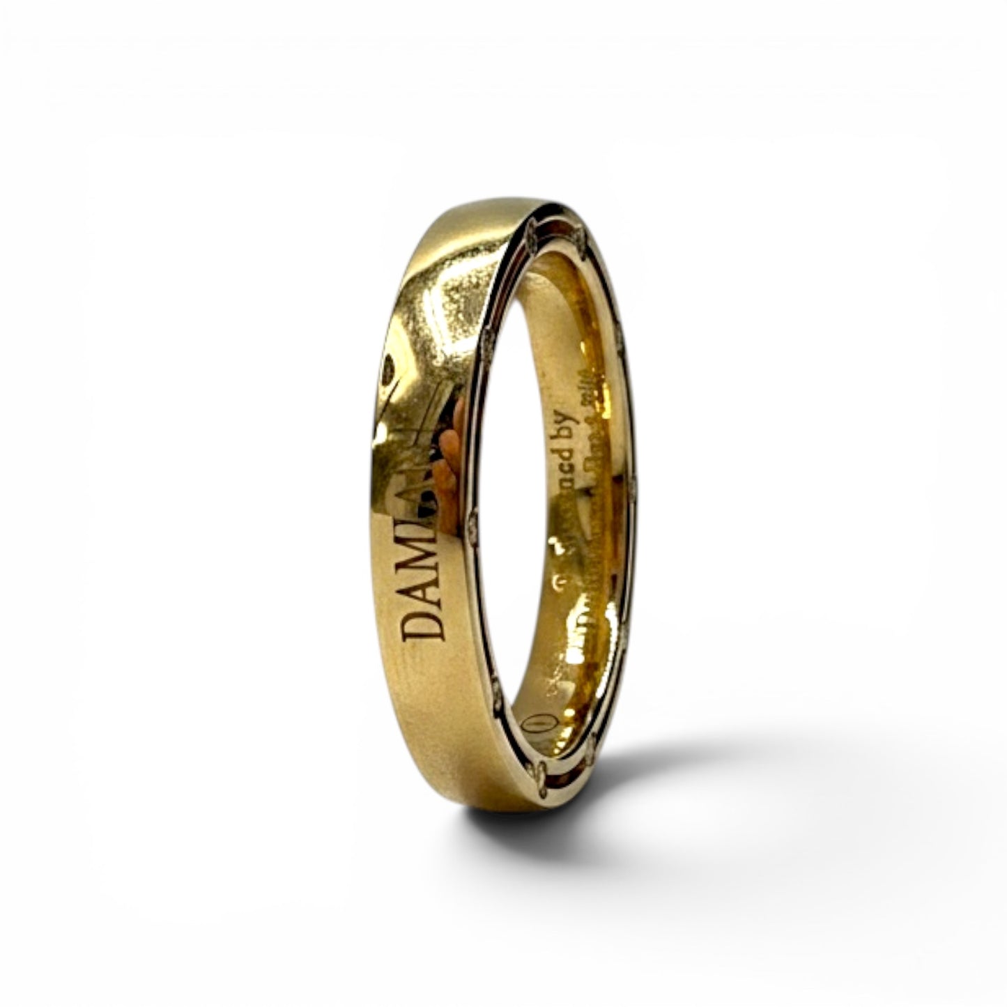 Fede Nuziale Damiani D-Side in Oro Giallo e 20 Diamanti 3,3 mm - 71480584