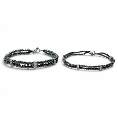 Bracciale Spadarella ematite e zirconi bianchi SPBR779