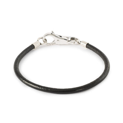 Bracciale in Pelle e Argento, Nero Trollbeads - TLEBR-00082