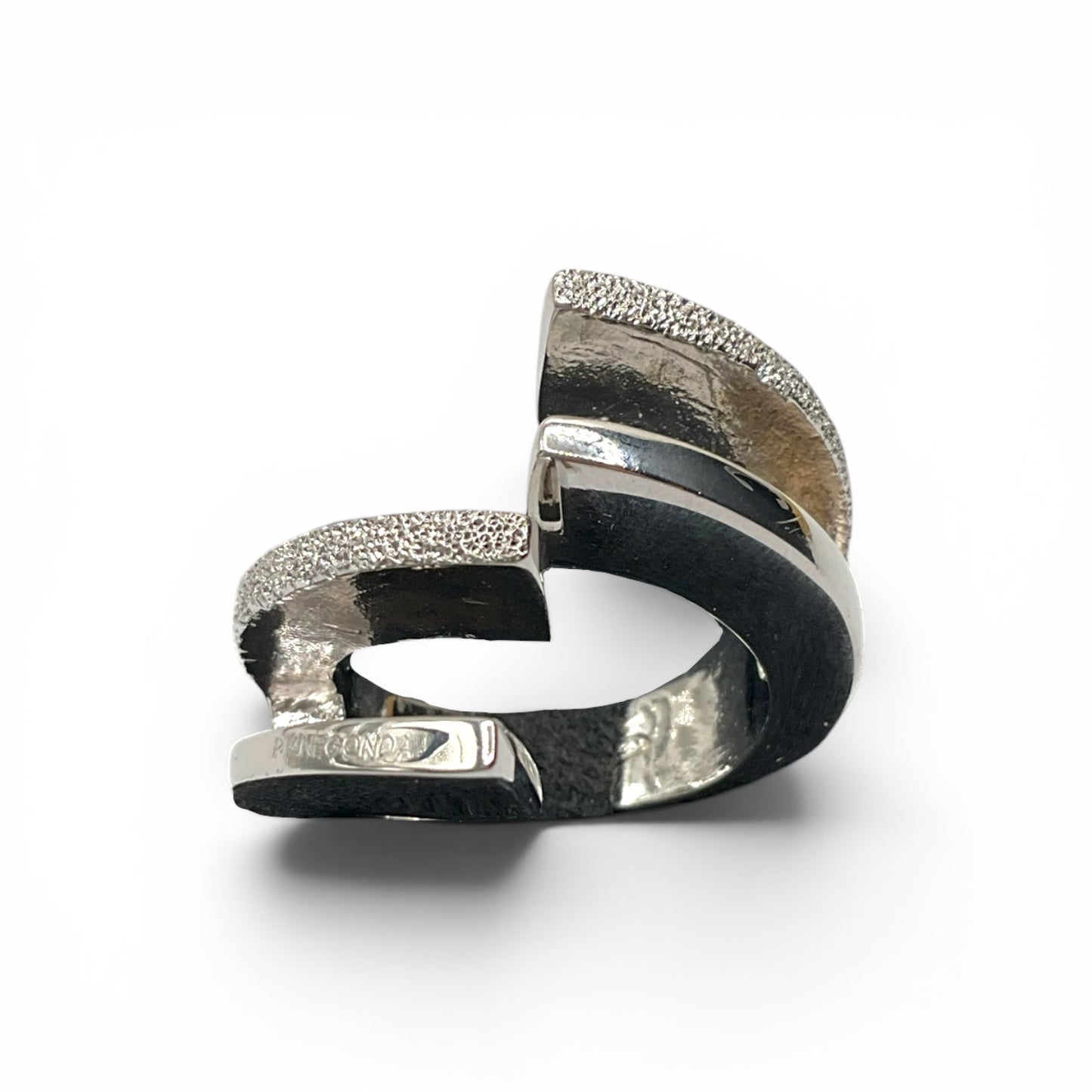 Anello Donna Argento Lucido e Sabbiato Incrocio - AA10410