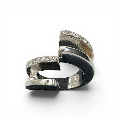 Anello Donna Argento Lucido e Sabbiato Incrocio - AA10410