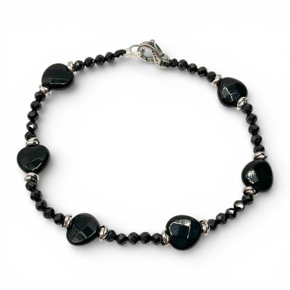 Bracciale Spadarella Cuori e Perline di Onice - SPBR761 -