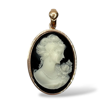 Ciondolo Cammeo con Montatura in Argento Rosato - Cammeo12