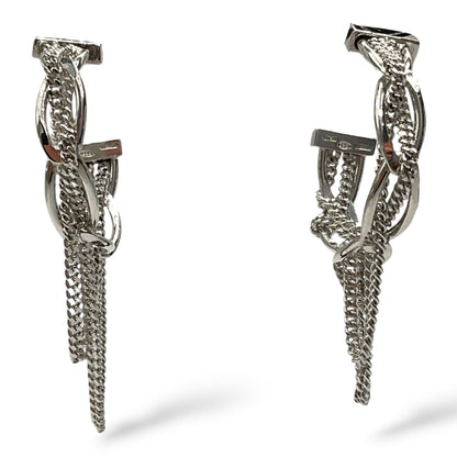 Orecchini Cerchio Donna Argento Catene Groumette - OA010361